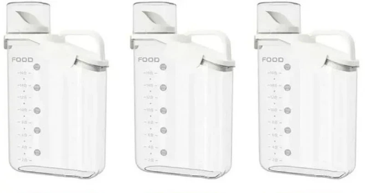 Pote Hermético em Acrílico dispenser para Grãos Sabão em pó e liquido com tampa Copo Medidor dosador