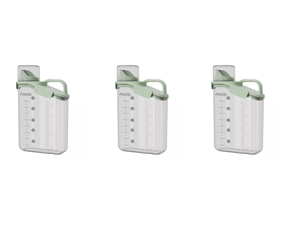 Pote Hermético em Acrílico dispenser para Grãos Sabão em pó e liquido com tampa Copo Medidor dosador