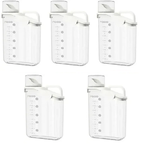 Pote Hermético em Acrílico dispenser para Grãos Sabão em pó e liquido com tampa Copo Medidor dosador