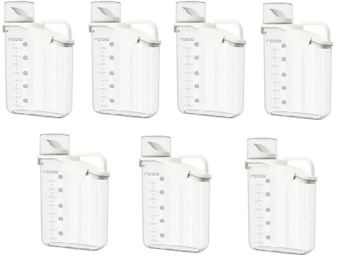 Pote Hermético em Acrílico dispenser para Grãos Sabão em pó e liquido com tampa Copo Medidor dosador