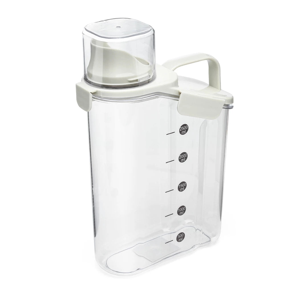 Pote Hermético em Acrílico dispenser para Grãos Sabão em pó e liquido com tampa Copo Medidor dosador